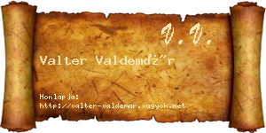 Valter Valdemár névjegykártya
